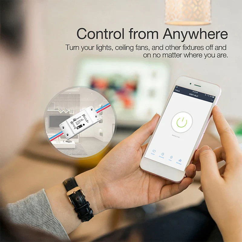 Smart home automation device controlled by smartphone.