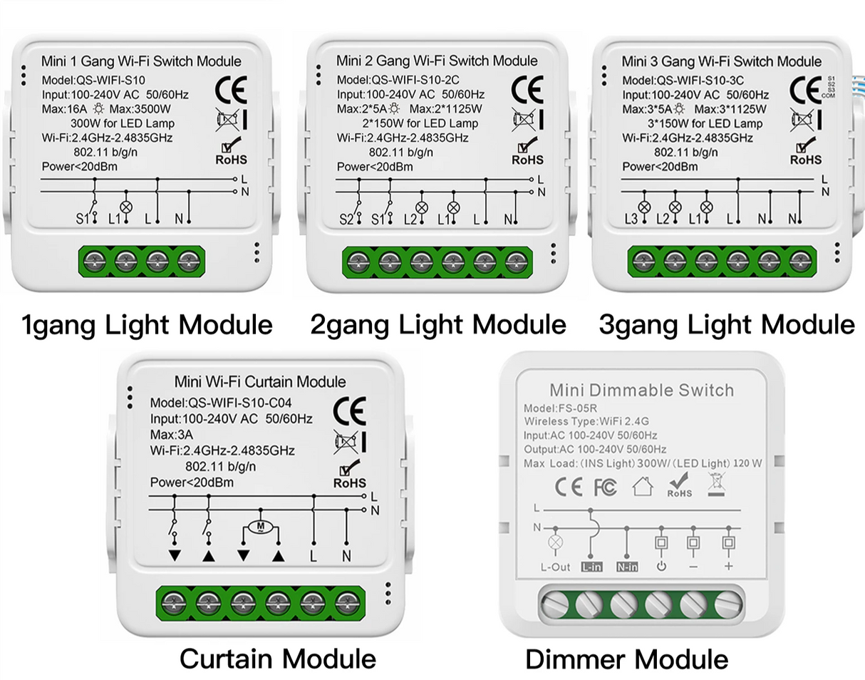 Smart home automation modules.