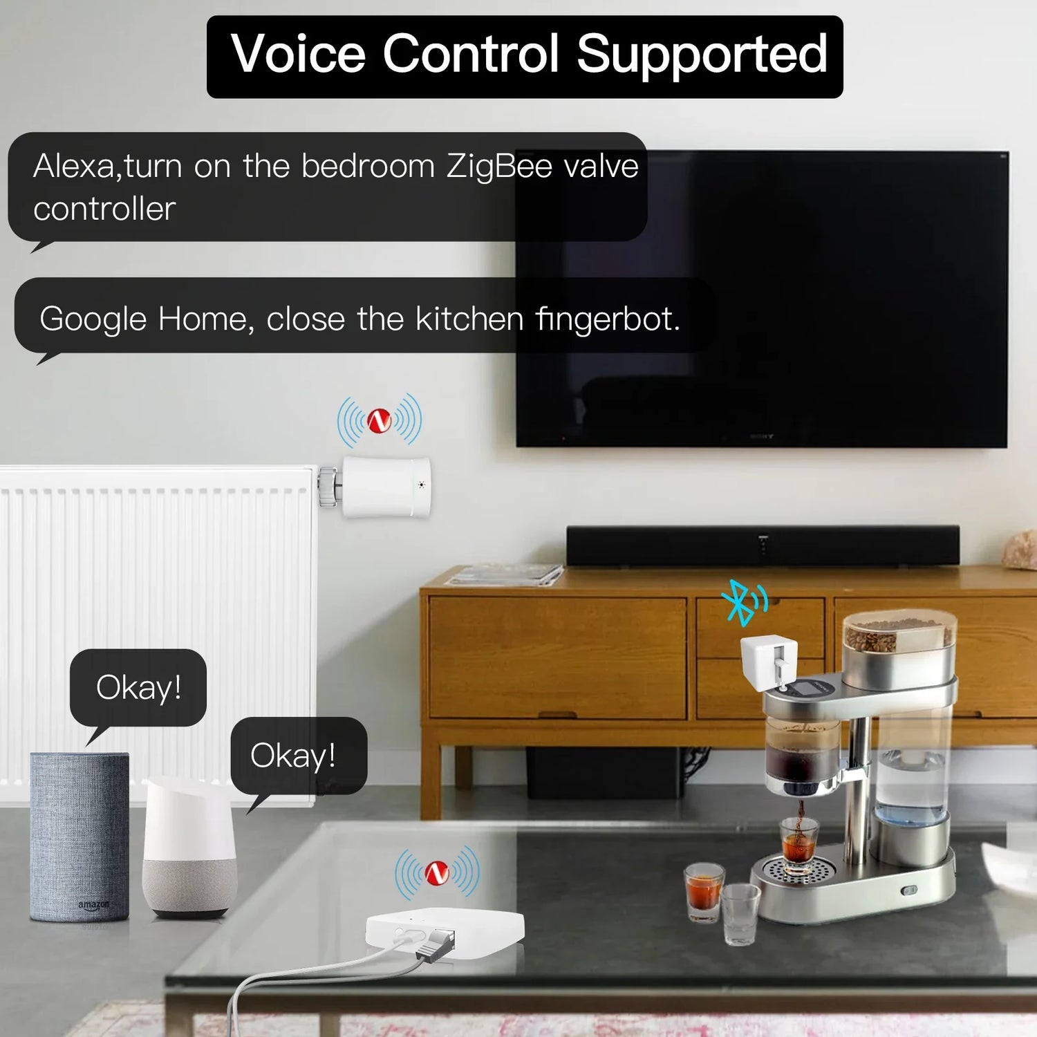 Smart home automation setup.