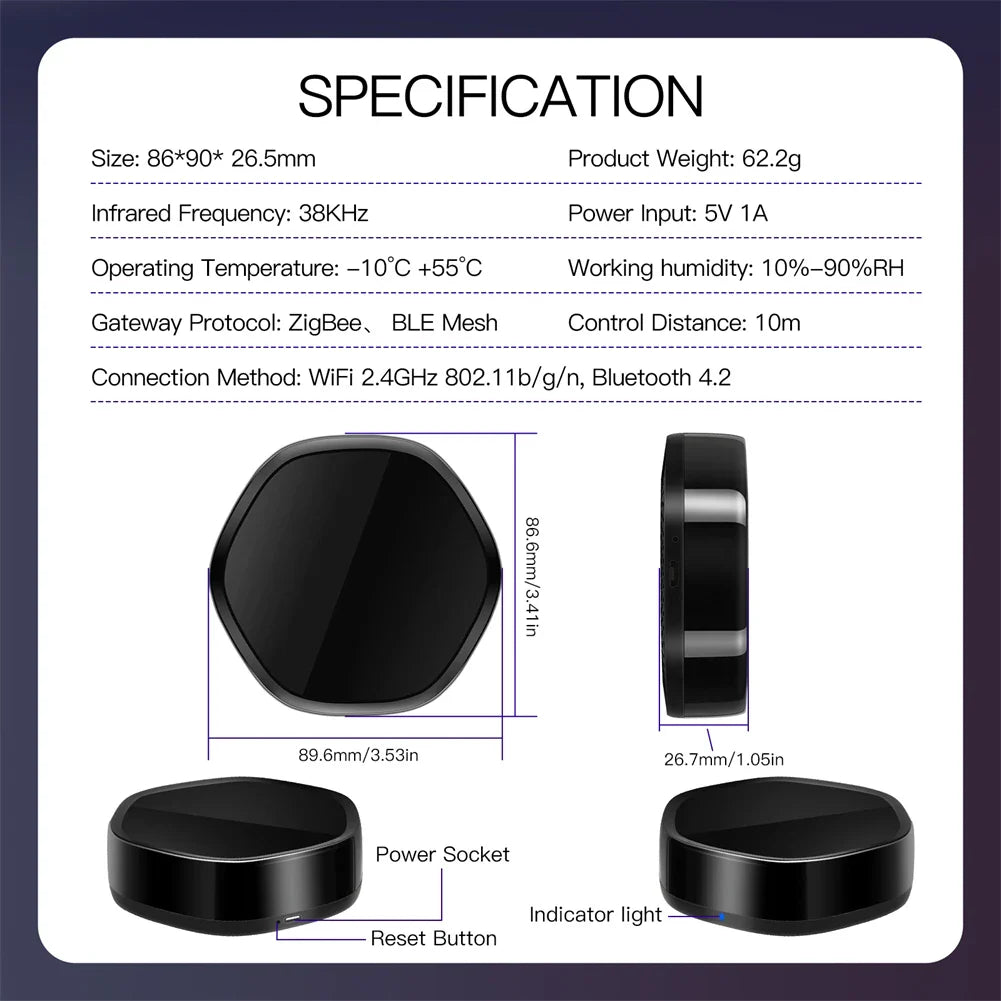Smart home device specifications.