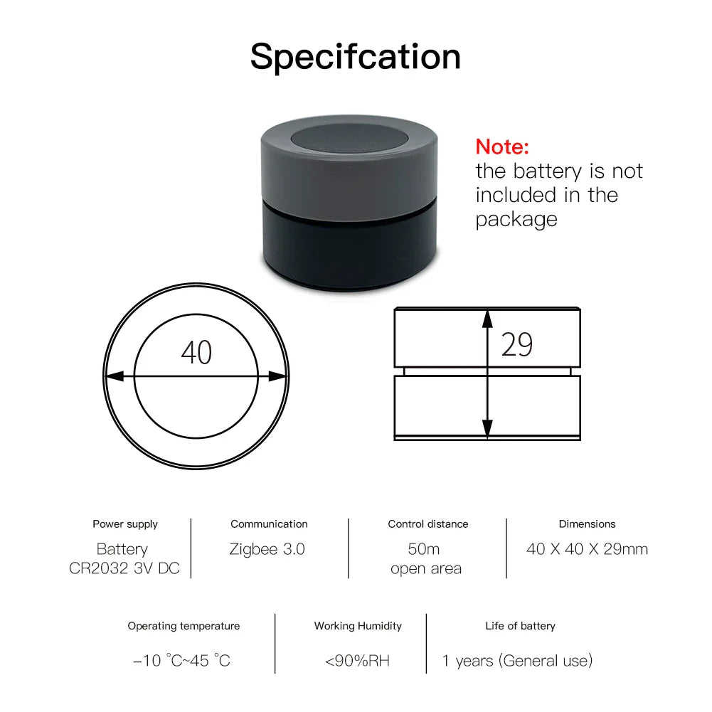 Smart home device specifications.
