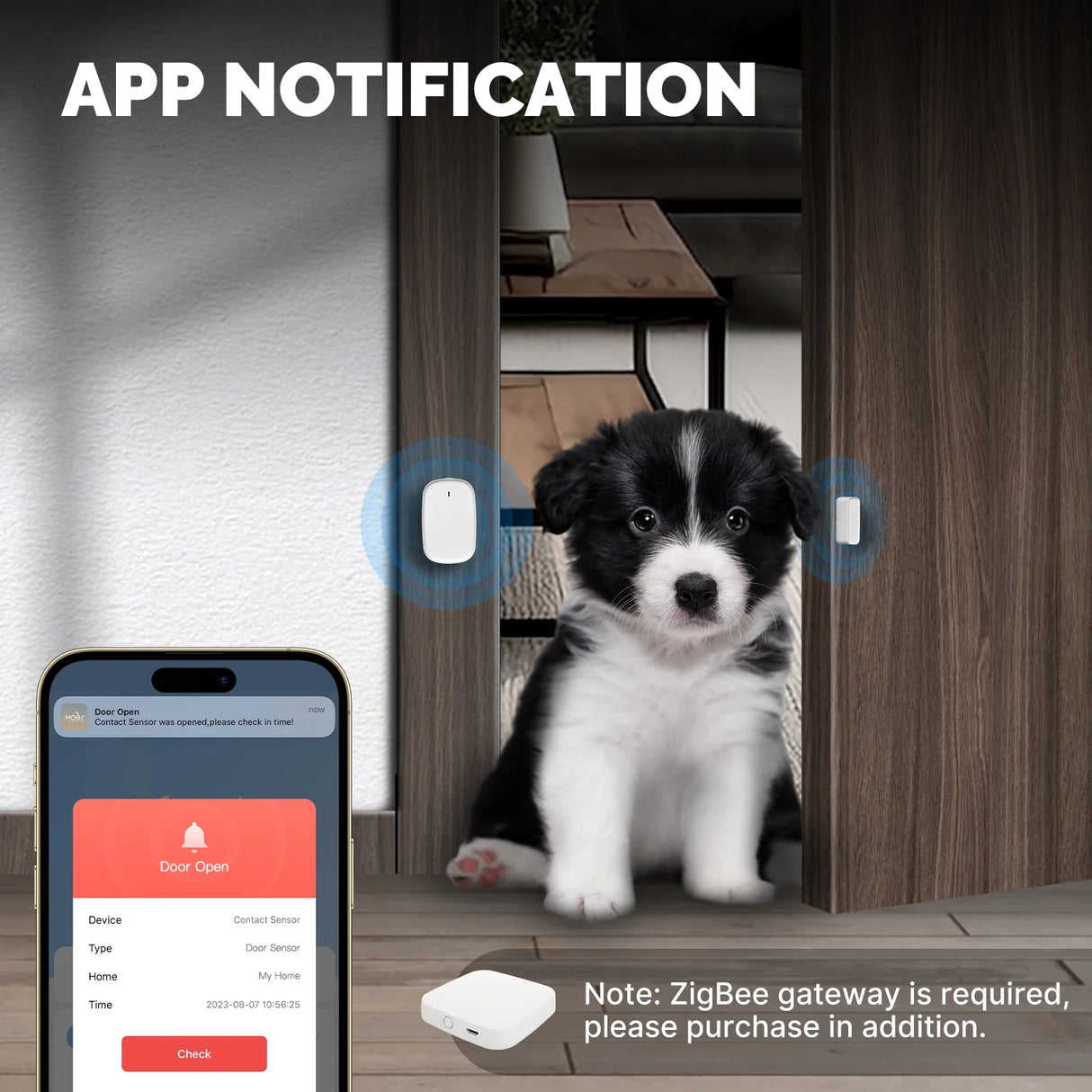 Smart home door sensor system.