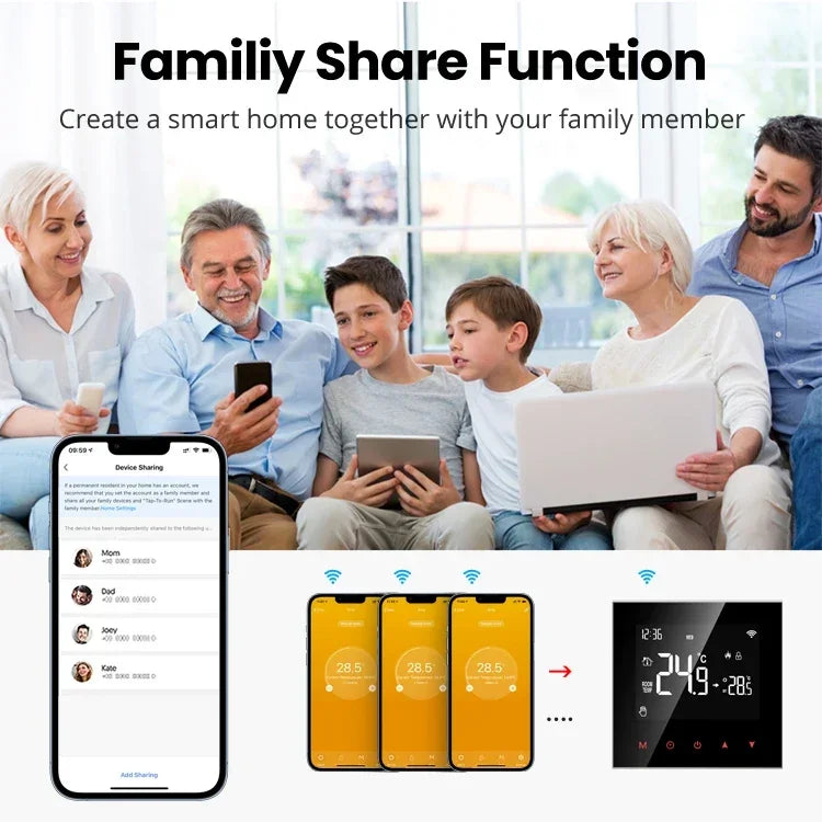 Smart home family sharing advertisement.