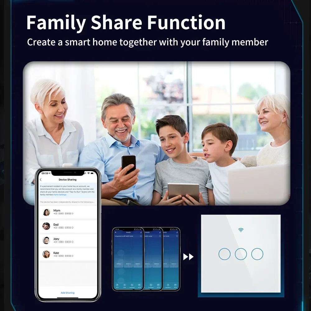 Smart home family sharing.