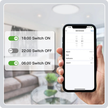 Smart home scheduling interface.