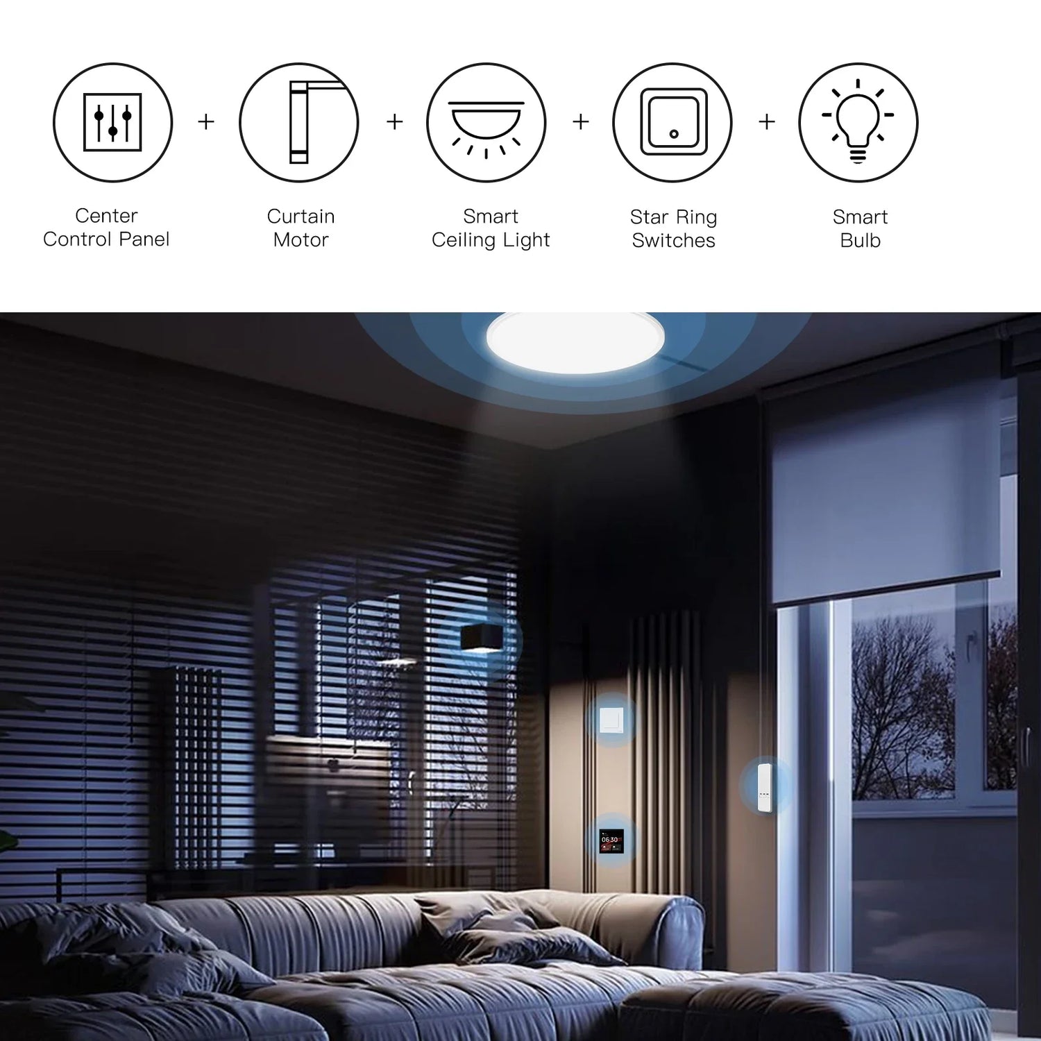 Smart home lighting and automation setup.