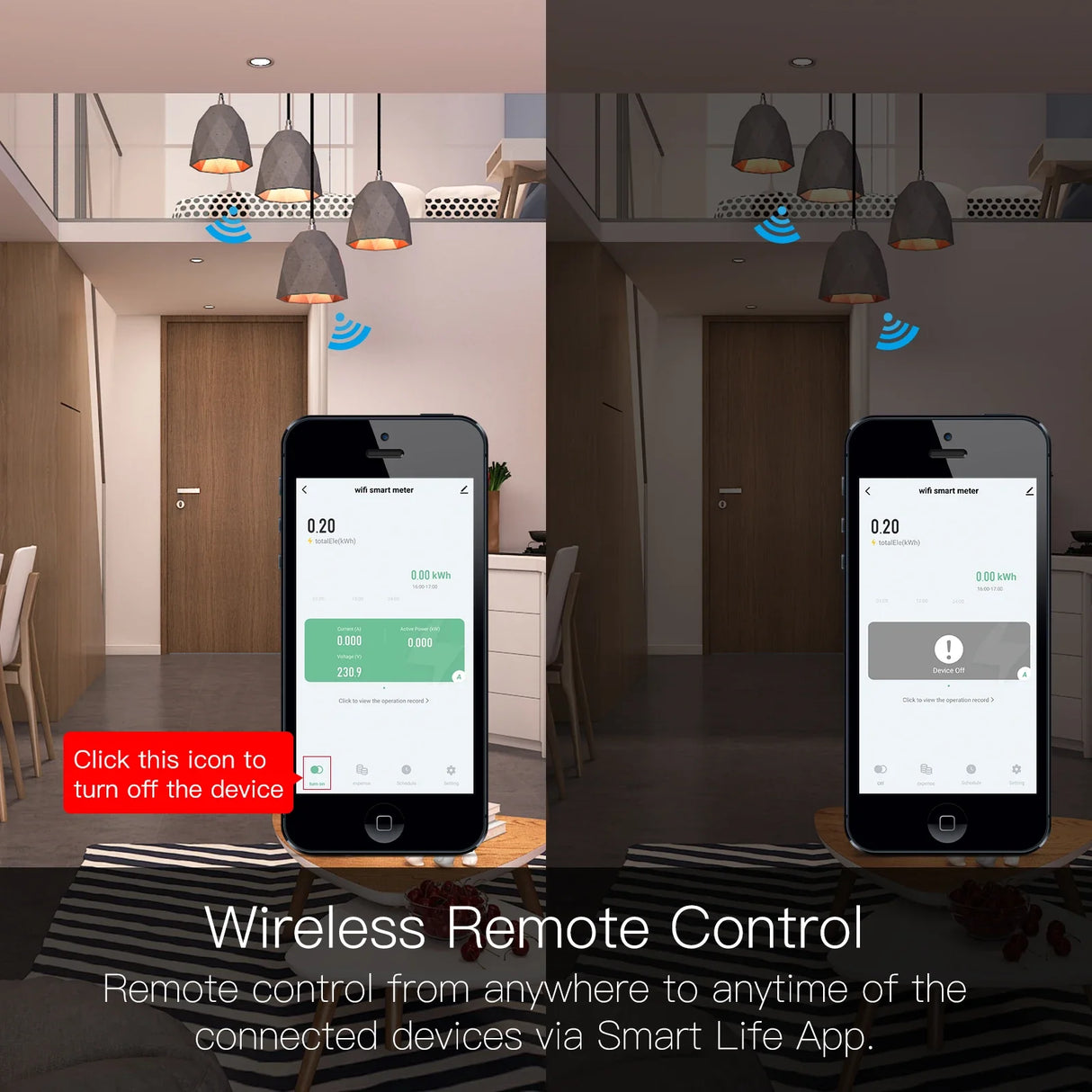 Smart home lighting control via smartphone.