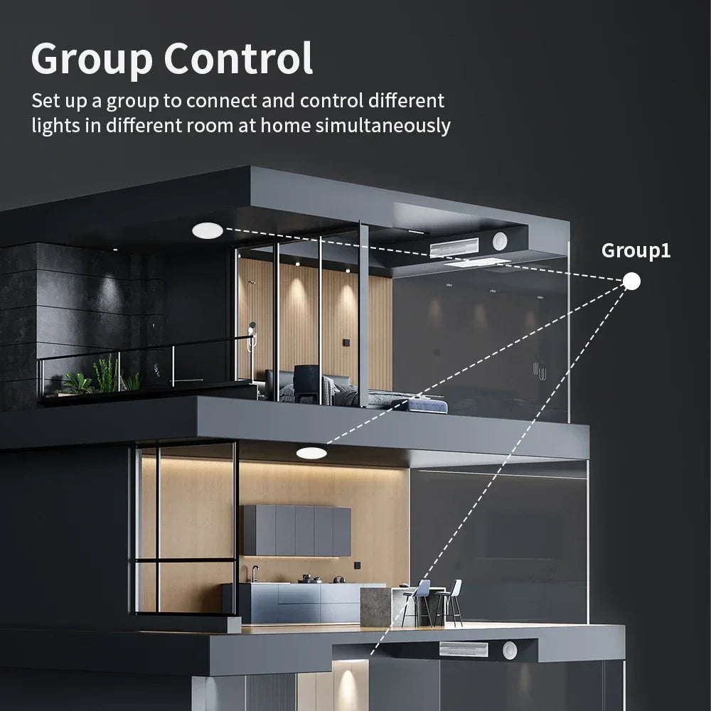 Smart home lighting control concept.