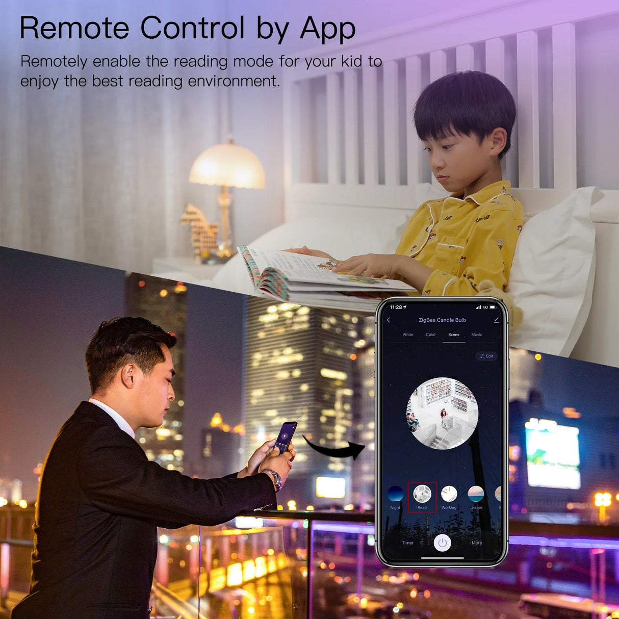 Smart home lighting control.