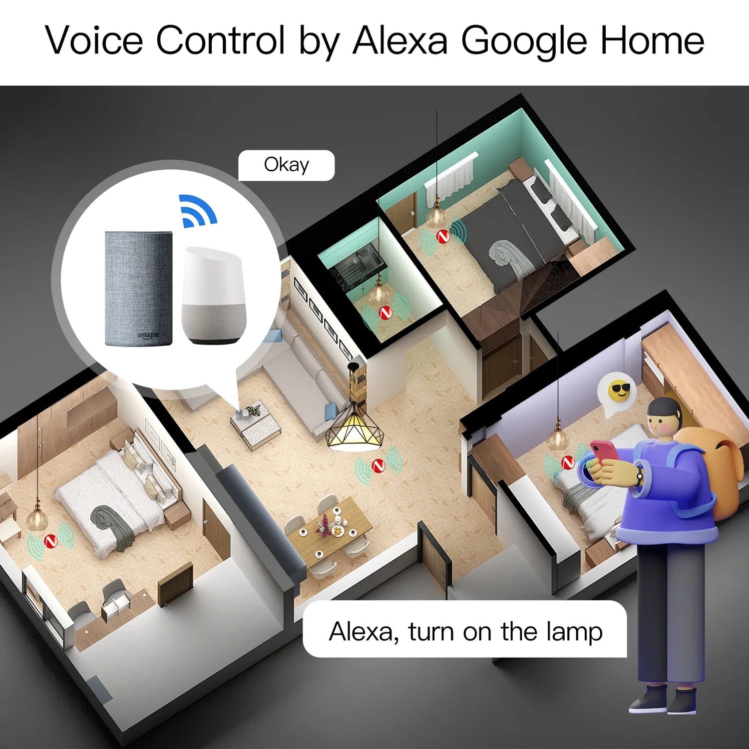 Smart home voice control setup.