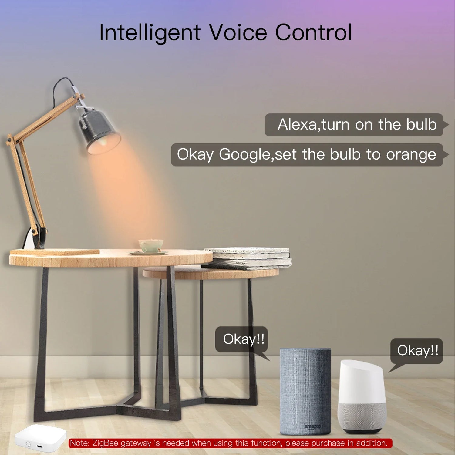 Smart home voice control setup.