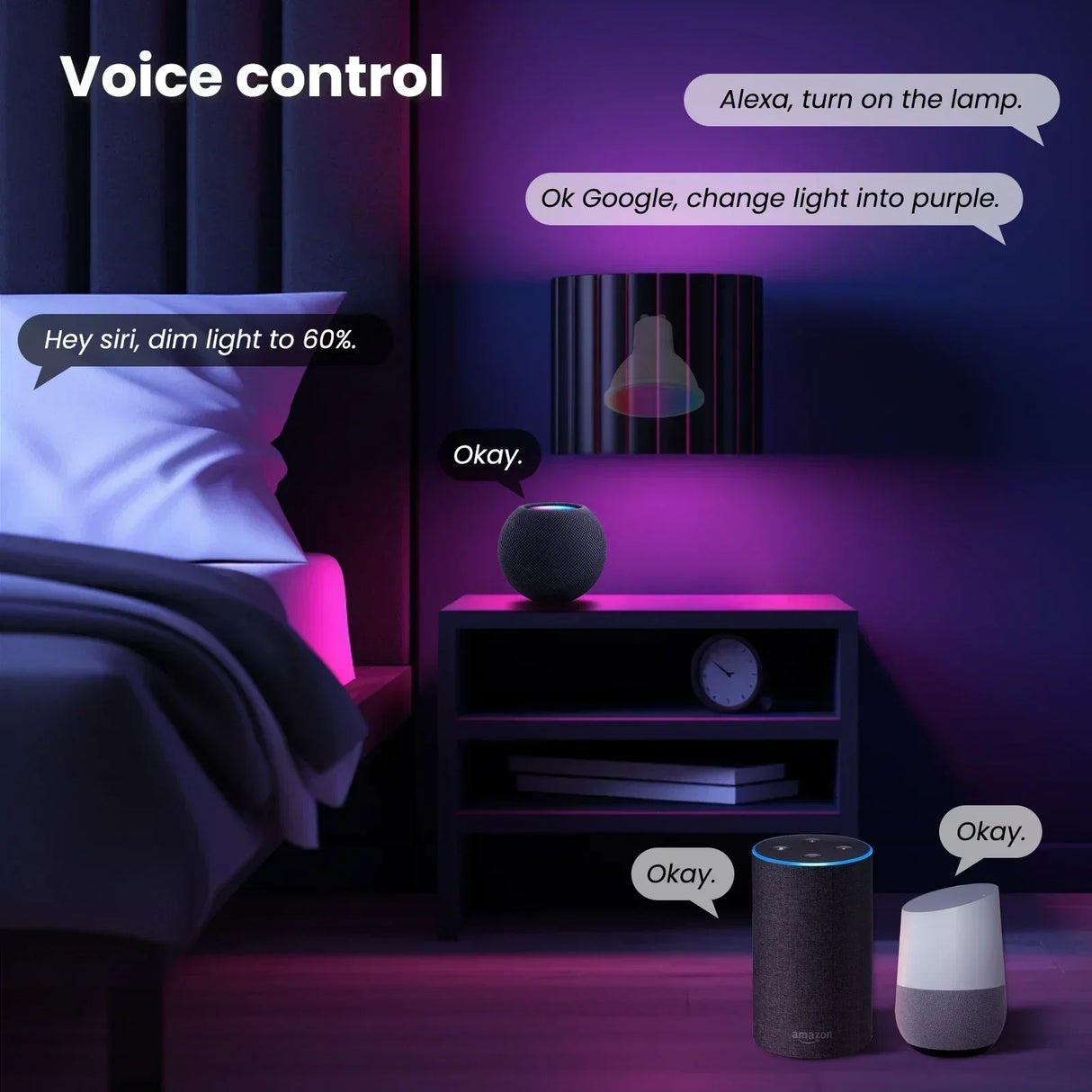 Smart home voice control setup.