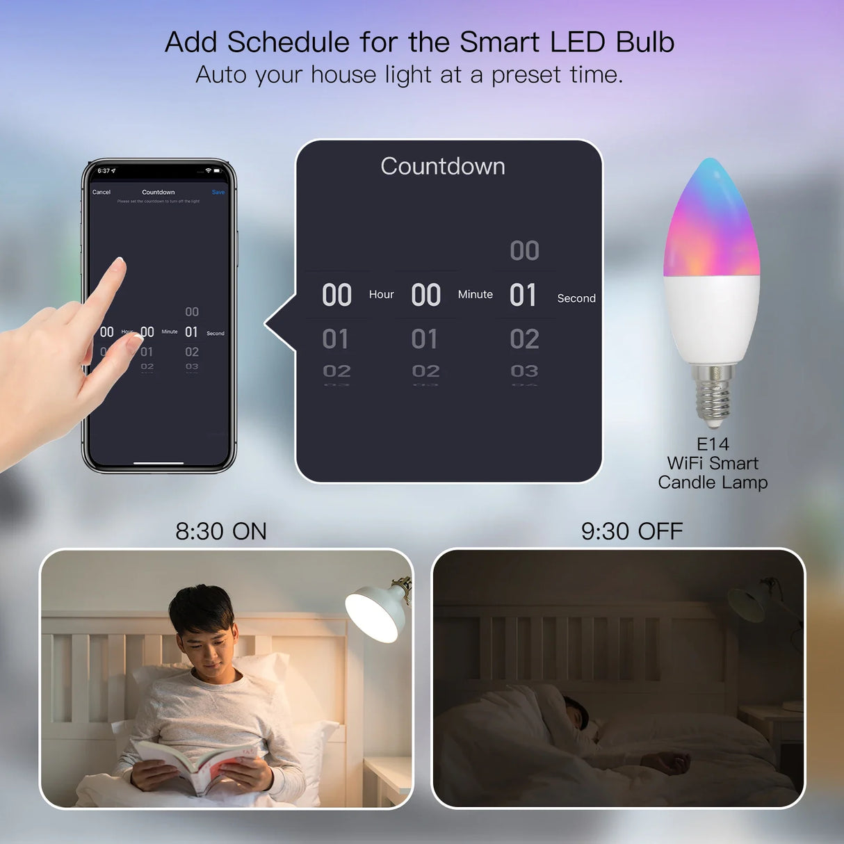 Smart LED bulb scheduling.