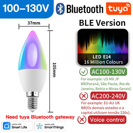 Smart LED light bulb with Bluetooth connectivity.