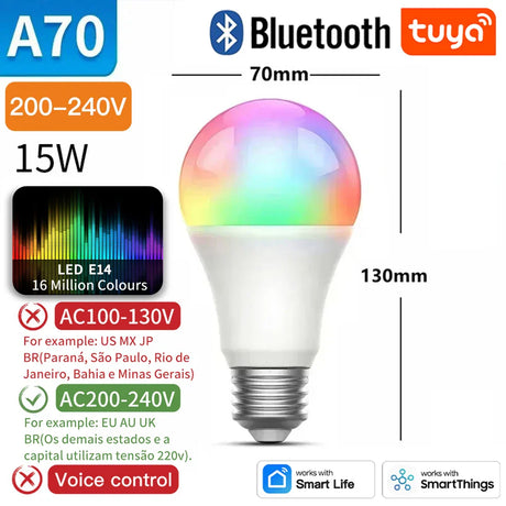 Smart LED light bulb with color changing capabilities.