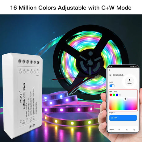 Smart LED strip lighting kit.