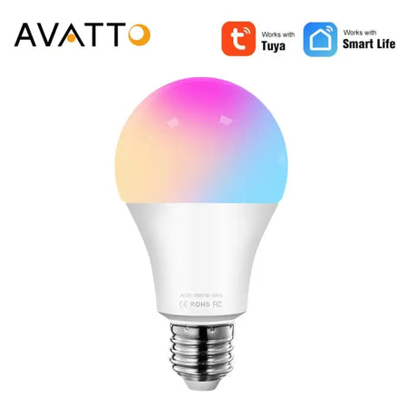 a smart light bulb with colorful led