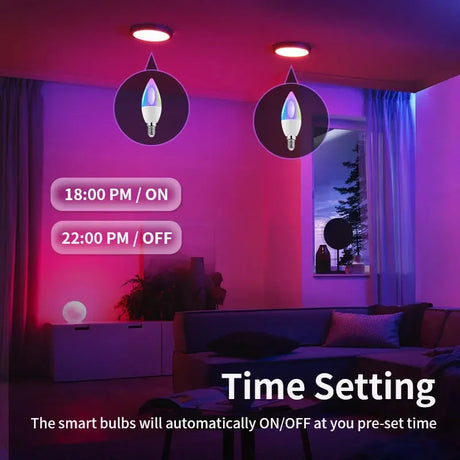 Smart light bulbs with time setting feature.