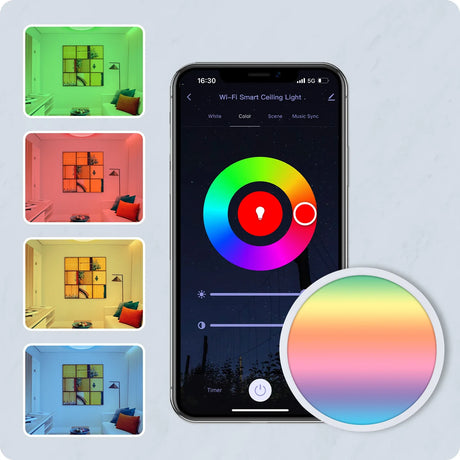 Smart ceiling light control app.