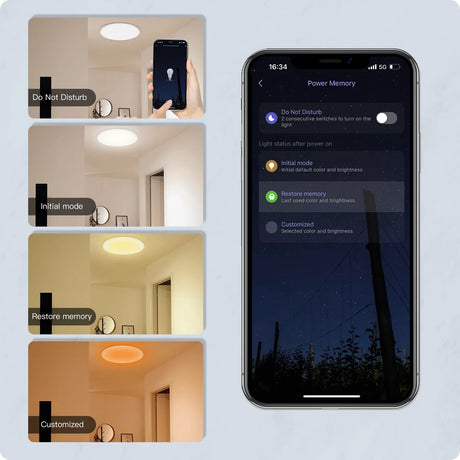 Smart ceiling light control app.