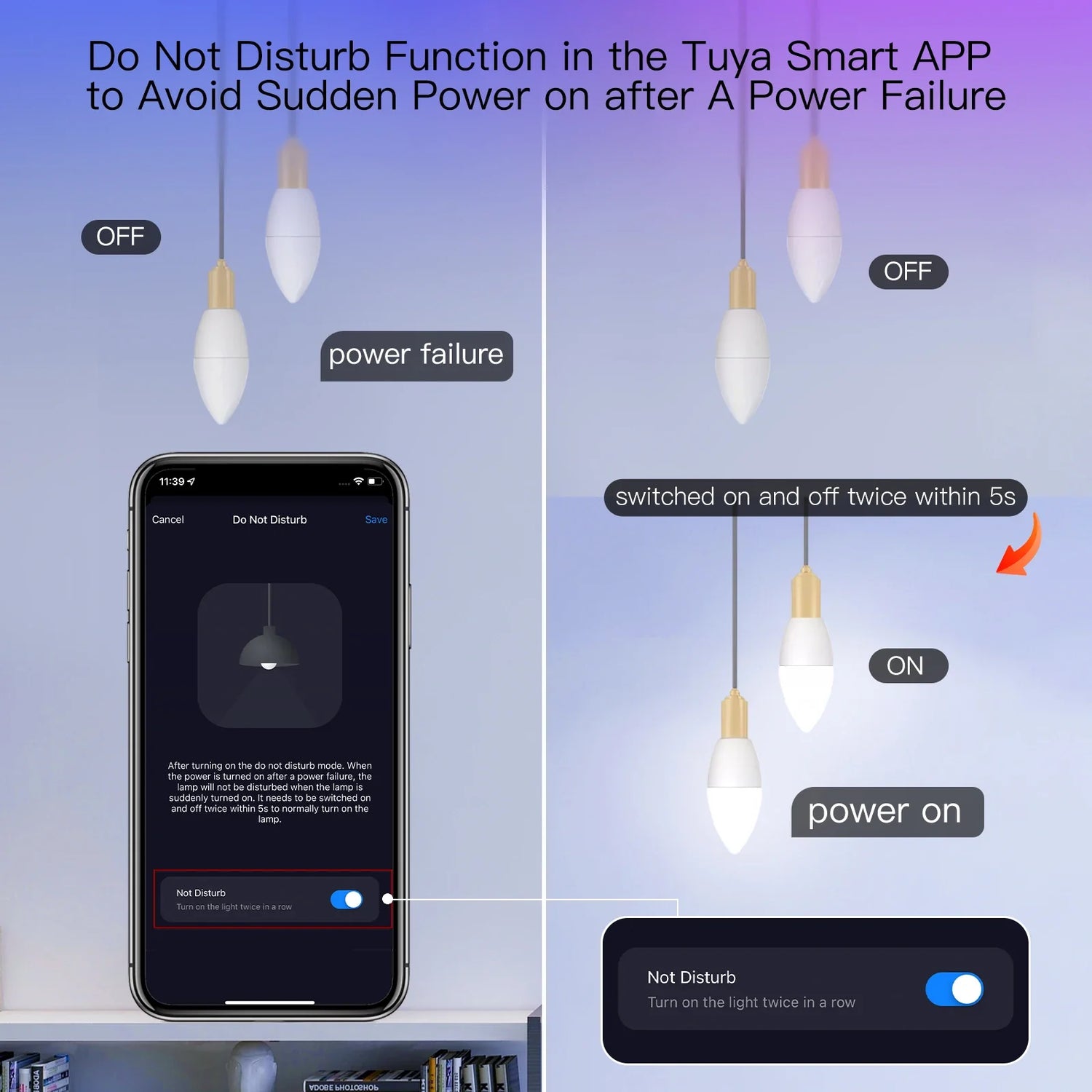 Smart light control feature.