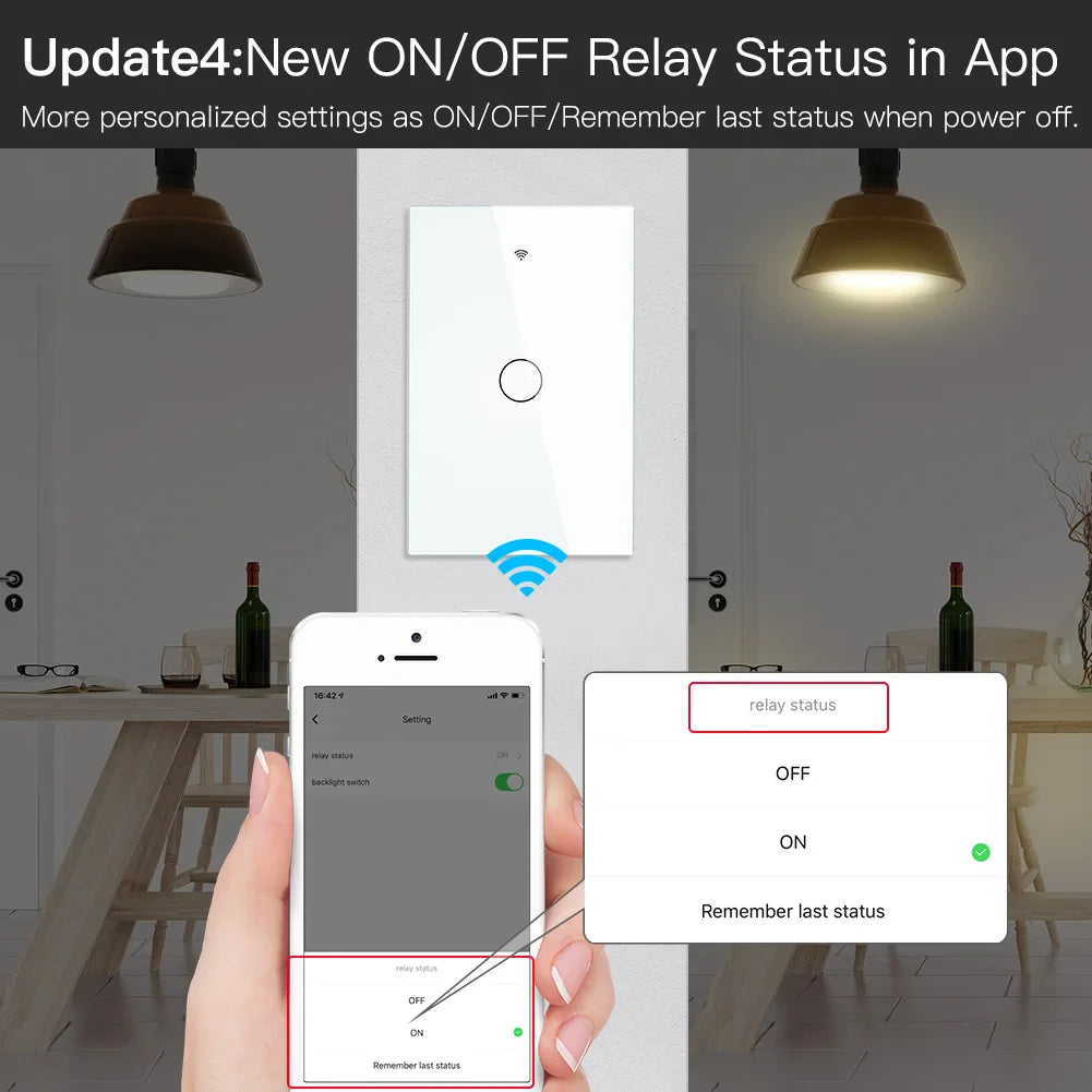 Smart light switch with app control.