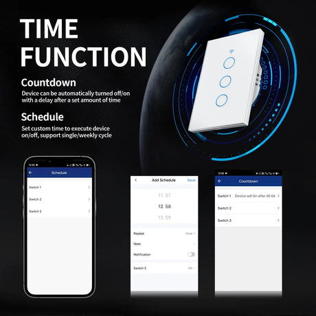 Smart light switch with scheduling app.