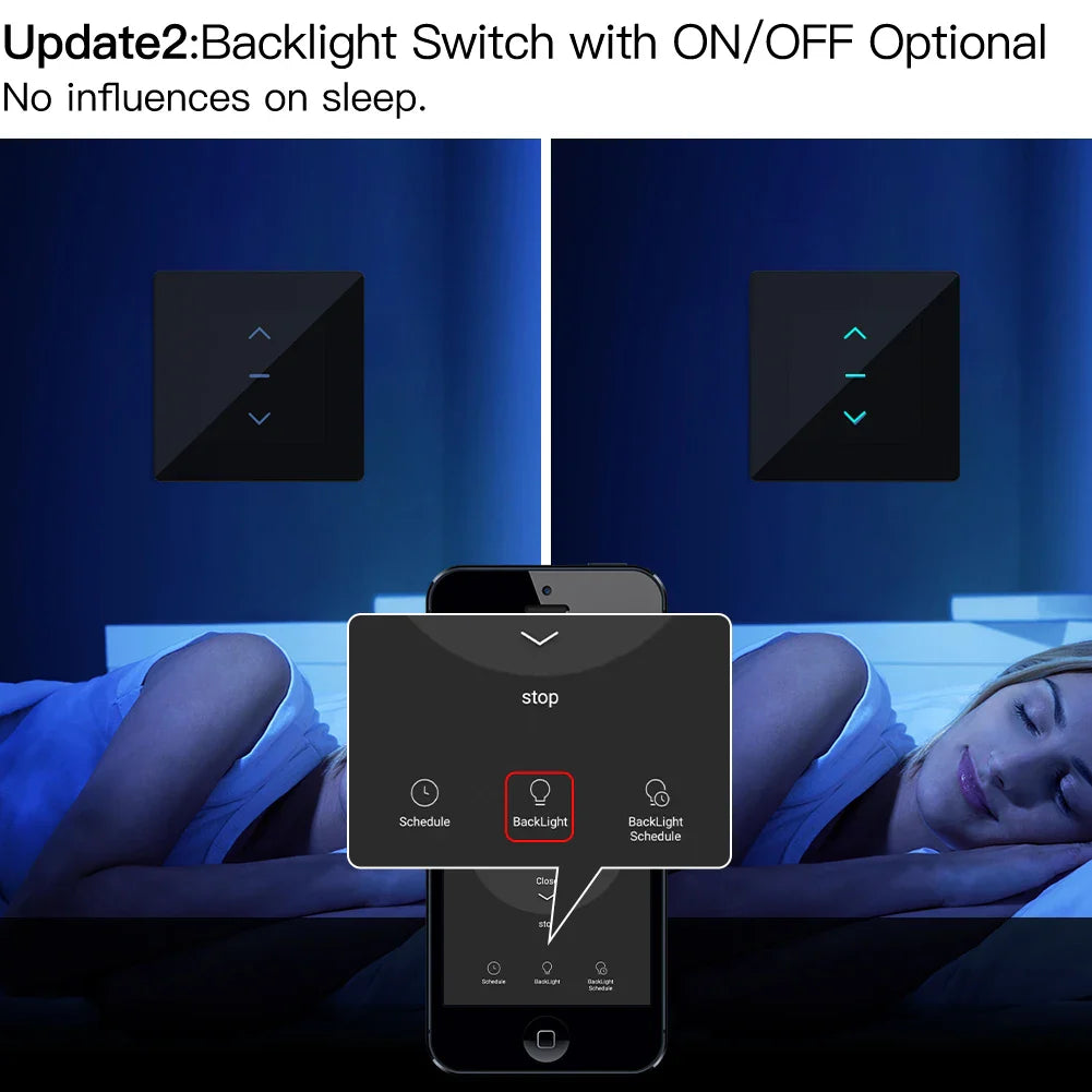Smart light switch with backlight control.