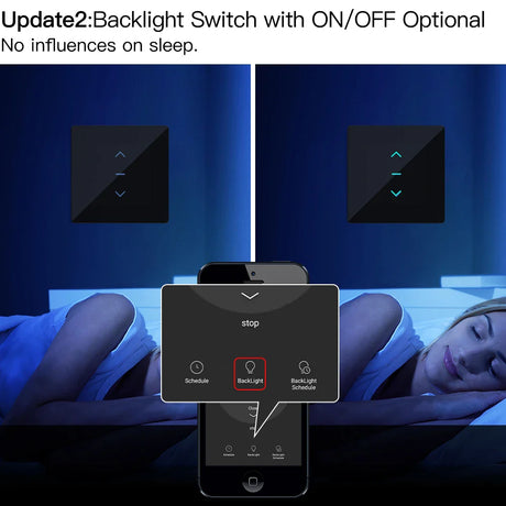 Smart light switch with backlight control.