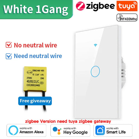 Smart light switch with connectivity options.