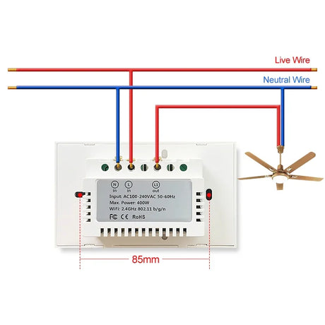 Smart light switch wiring diagram.