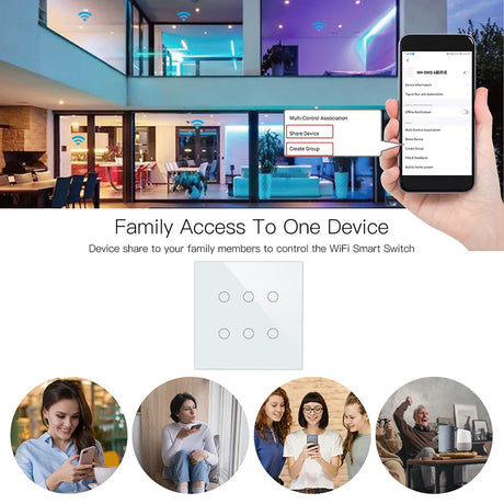 Smart light switch with family access.