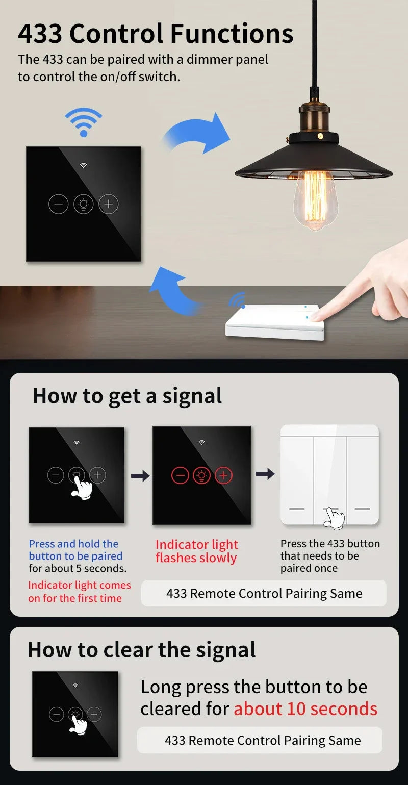 Smart light switch instructions.