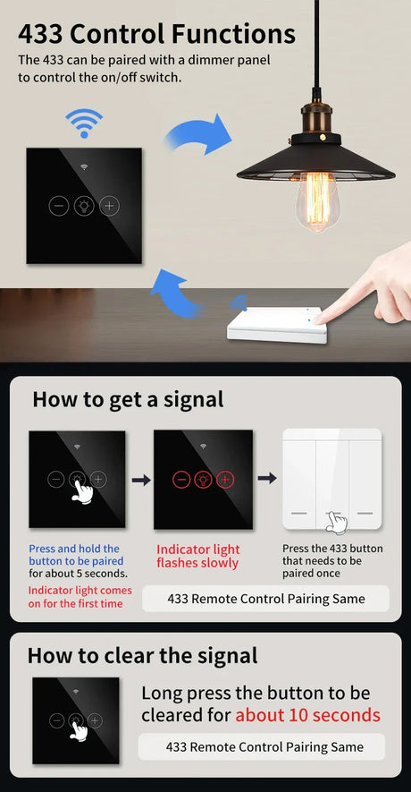 Smart light switch instructions.