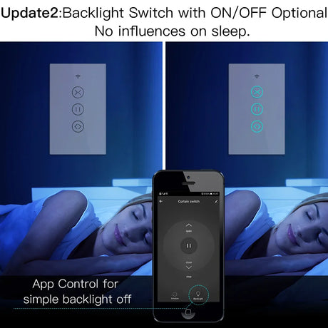 Smart light switch with optional backlight.