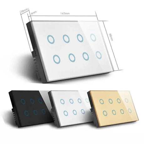 the smart light switch is shown in three different colors