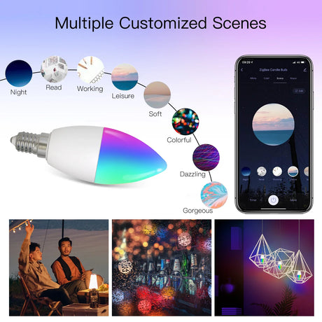 Smart color-changing lightbulb.