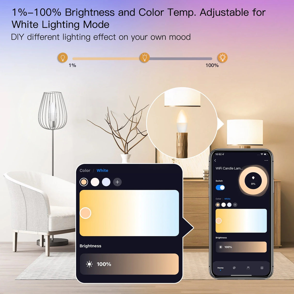 Smart lighting control interface.