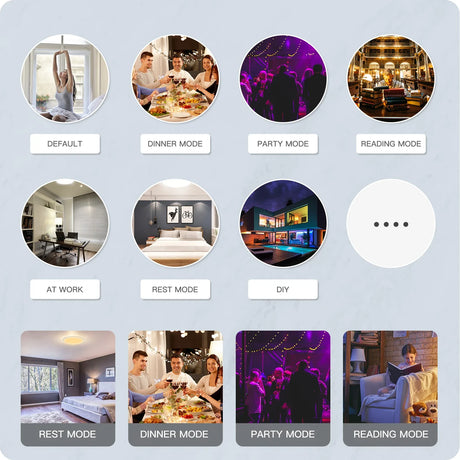 Smart lighting mode options.
