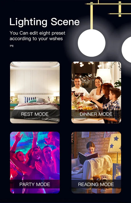 Smart lighting scene options.