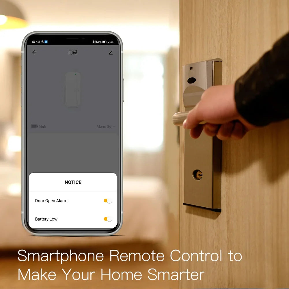 Smart lock controlled by smartphone.