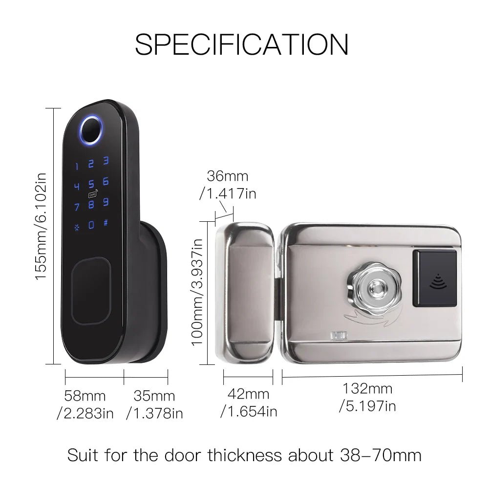 Smart lock specifications.