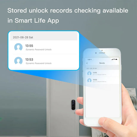 Smart lock unlock records on a smartphone.