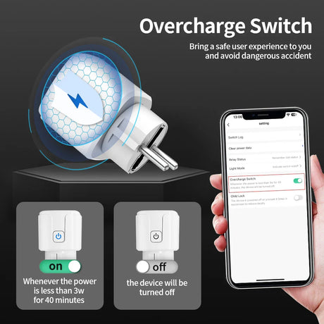 Smart overcharge switch with phone app.