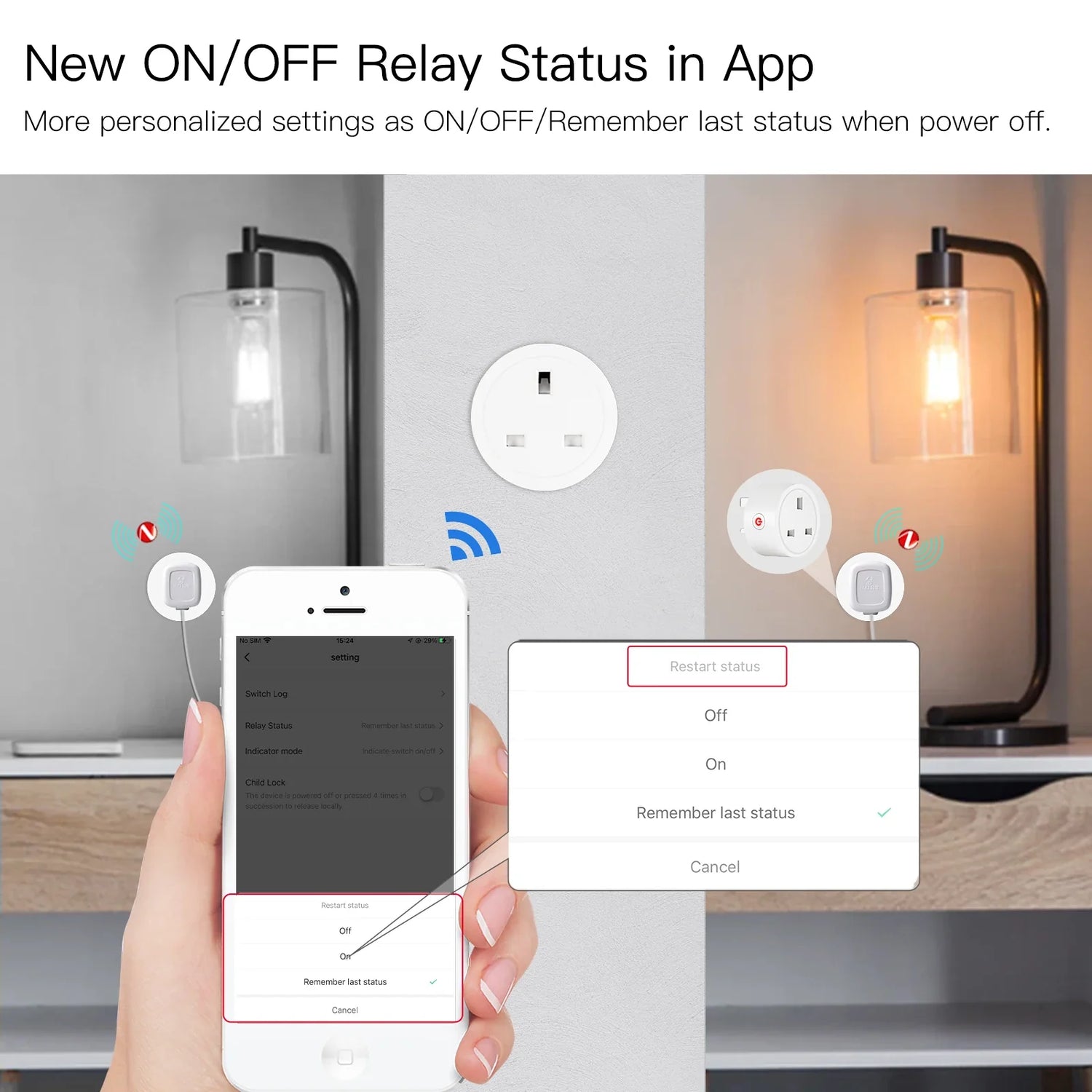 Smart plug app interface.