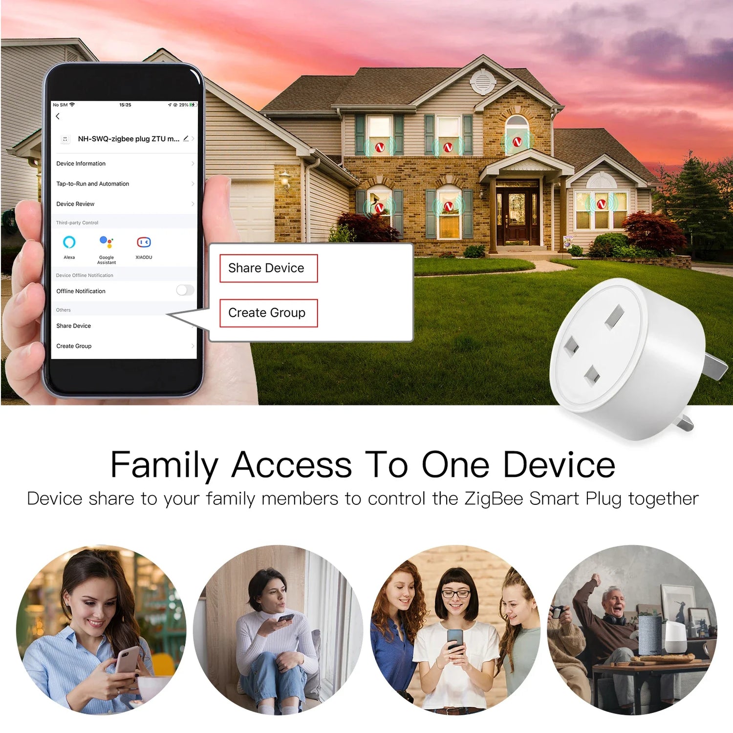 Smart plug family access advertisement.