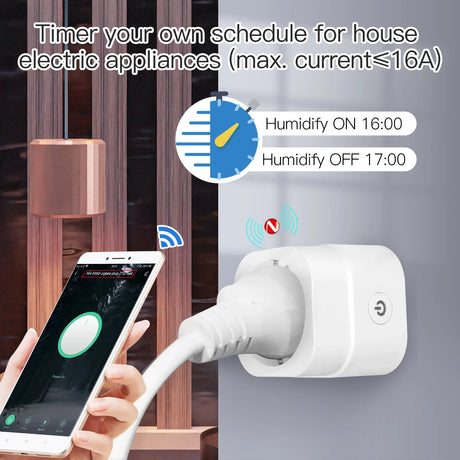 Smart plug with scheduling features.