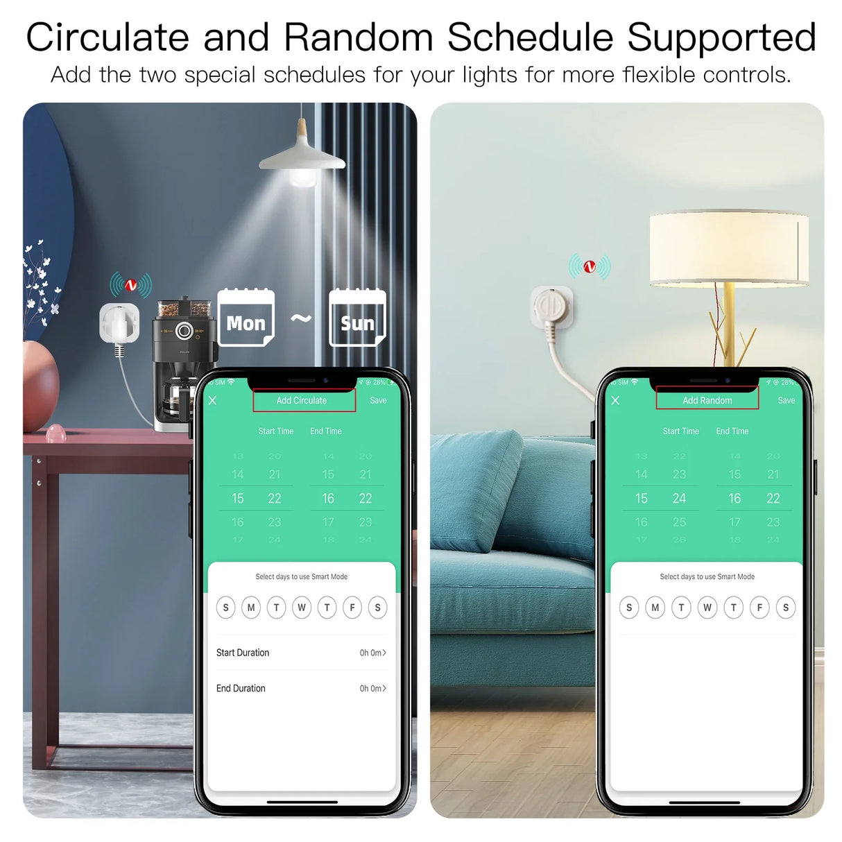Smart plug scheduling interface.