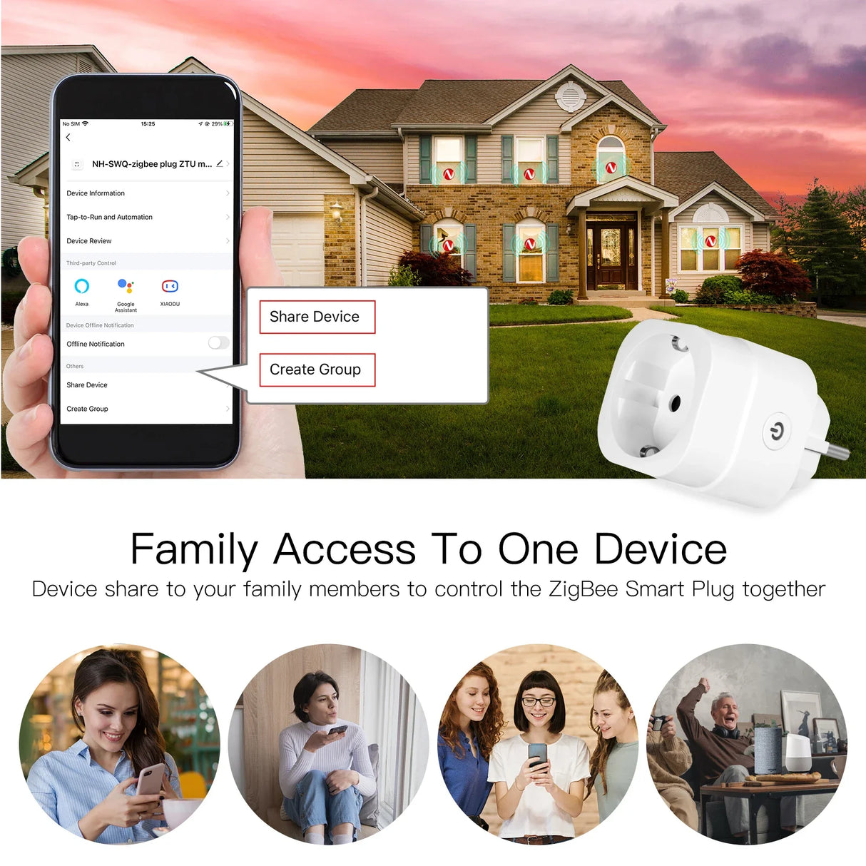 Smart plug and phone app.