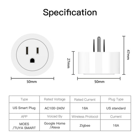 US smart plug specifications.